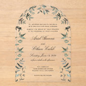 Invitations En Acrylique Mariage d'archives Eucalyptus Ferns (Recto)