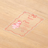 Invitations En Acrylique Mariage d'art de gribouillis rétro (Poser)