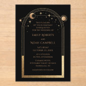 Invitations En Acrylique Mariage d'astronomie de la Lune solaire céleste (Recto)