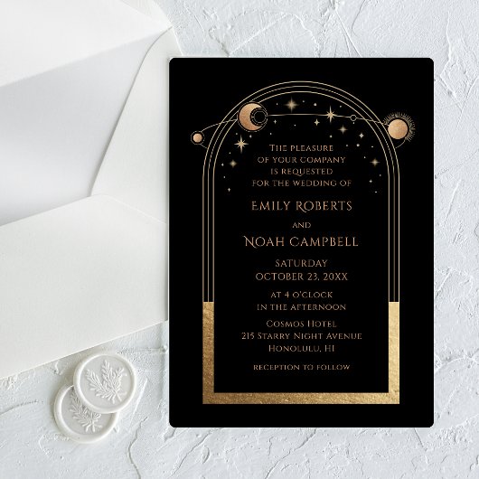 Invitations En Acrylique Mariage d'astronomie de la Lune solaire céleste