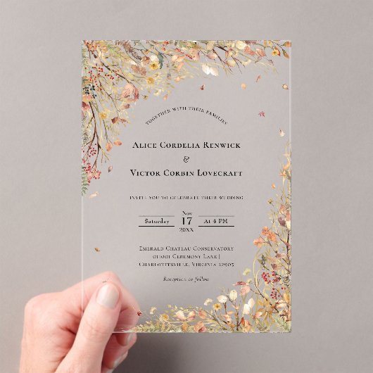 Invitations En Acrylique Mariage de automne rustique simple (In situ (ordinateur de poche))