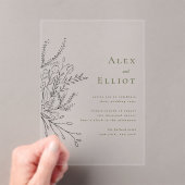 Invitations En Acrylique Mariage de bouquet à débordement vert (In situ (ordinateur de poche))