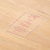 Invitations En Acrylique Mariage de Bow rose (Poser)