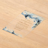 Invitations En Acrylique Mariage de budget côtier aquarelle (Poser)