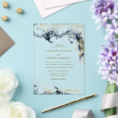 Invitations En Acrylique Mariage de budget côtier aquarelle (Insitu (Mariage))