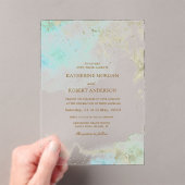 Invitations En Acrylique Mariage de budget côtier aquarelle (In situ (ordinateur de poche))