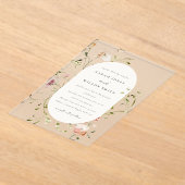 Invitations En Acrylique Mariage de cadre floral à mousse souple (Poser)