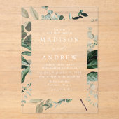 Invitations En Acrylique Mariage de cadre verdoyant (Recto)