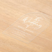 Invitations En Acrylique Mariage de calligraphie à la main blanche (Poser)