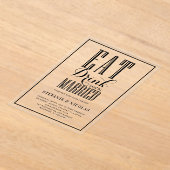 Invitations En Acrylique Mariage de calligraphie à main noire (Poser)