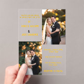 Invitations En Acrylique Mariage de calligraphie classique or (In situ (ordinateur de poche))