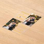 Invitations En Acrylique Mariage de calligraphie classique or (Poser)