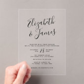 Invitations En Acrylique Mariage de calligraphie de script bohémien (In situ (ordinateur de poche))