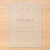 Invitations En Acrylique Mariage de calligraphie du Rose Dusty (Recto)