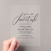 Invitations En Acrylique Mariage de calligraphie élégant (In situ (ordinateur de poche))