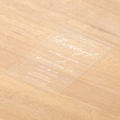 Invitations En Acrylique Mariage de calligraphie élégant (Poser)