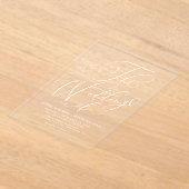 Invitations En Acrylique Mariage de calligraphie géant blanc (Poser)