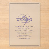 Invitations En Acrylique Mariage de calligraphie Lavande moderne (Recto)