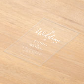 Invitations En Acrylique Mariage de calligraphie moderne minimaliste (Poser)