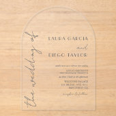 Invitations En Acrylique Mariage de calligraphie moderne simple (Recto)