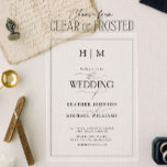 Invitations En Acrylique Mariage de calligraphie noir blanc<br><div class="desc">Cette élégante invitation de mariage, conçue dans une teinte noire, saisit parfaitement un sentiment de grâce et de luxe sobre. Doté d'un script moderne de style calligraphie, accompagné d'une typographie propre et nette, il traduit l'intemporalité de la journée spéciale de la mariée et du marié. Le monogramme dans un design...</div>