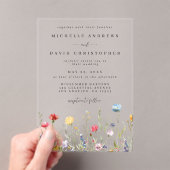 Invitations En Acrylique Mariage de champ d'eau Fleur sauvage (In situ (ordinateur de poche))