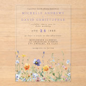 Invitations En Acrylique Mariage de champ fleur sauvage (Recto)