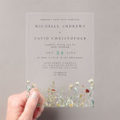 Invitations En Acrylique Mariage de champ Fleur sauvage Boho (In situ (ordinateur de poche))