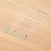 Invitations En Acrylique Mariage de champ Fleur sauvage Boho (Poser)