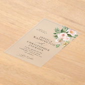 Invitations En Acrylique Mariage de champagne et rose (Poser)