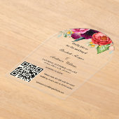 Invitations En Acrylique Mariage de code QR moderne (Poser)