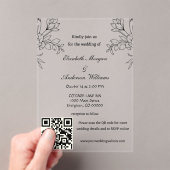 Invitations En Acrylique Mariage de code QR moderne (In situ (ordinateur de poche))