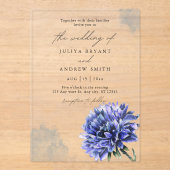 Invitations En Acrylique Mariage de cornflower aquarelle (Recto)