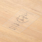 Invitations En Acrylique Mariage de croquis floral rustique (Poser)