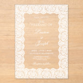 Invitations En Acrylique Mariage de dentelle (Recto)