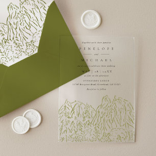 Invitations En Acrylique Mariage de Destination au Parc National de Yosemit