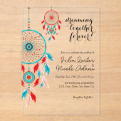 Invitations En Acrylique Mariage de Dreamcatcher en plumes de la tribu Boho (Recto)