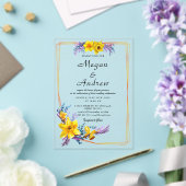 Invitations En Acrylique mariage de feuillage d'automne des fleurs d'or (Insitu (Mariage))