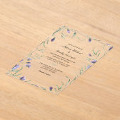 Invitations En Acrylique Mariage de feuillage floral violet blanc (Poser)