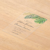 Invitations En Acrylique Mariage de feuillage vert Feuille Tropical (Poser)