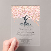 Invitations En Acrylique Mariage de feuilles de coeur rose enchantée Fairyt (In situ (ordinateur de poche))