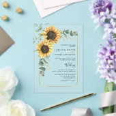 Invitations En Acrylique Mariage de fleurs de tournesol (Insitu (Mariage))