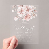 Invitations En Acrylique Mariage de fleurs florales d'aquarelle (In situ (ordinateur de poche))