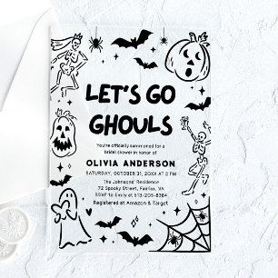 Invitations En Acrylique Mariage de Halloween Dessiné à la Main Squelette F