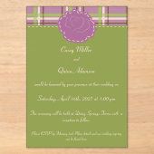 Invitations En Acrylique Mariage de jardin champêtre (Recto)