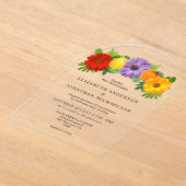 Invitations En Acrylique Mariage de jardin floral de agrumes (Poser)