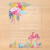 Invitations En Acrylique Mariage de la forêt tropicale des pluies sauvages (Recto)
