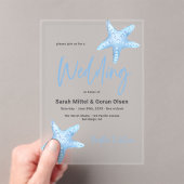 Invitations En Acrylique Mariage de la mer bleue profonde (In situ (ordinateur de poche))