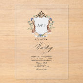 Invitations En Acrylique Mariage de lapin en bois blanc transparent (Recto)