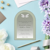 Invitations En Acrylique Mariage de libellules de Sage Green (Insitu (Mariage))